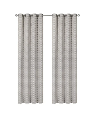 Kate Aurora 2 Pack Amari Contemporary Lattice Light Filtering Grommet Top Window Curtain Panels - Terracotta