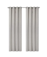 Kate Aurora 2 Pack Amari Contemporary Lattice Light Filtering Grommet Top Window Curtain Panels - Terracotta