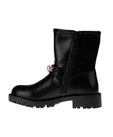 Bebe Little and Big Girls Moto With Rhinestone Beads Plate Boot