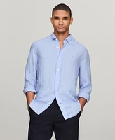 Tommy Hilfiger Men's Regular Fit-Pigment-Dyed Long-Sleeve Linen Shirt