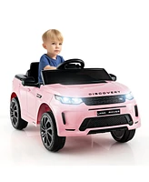 Gymax 12V Kids Ride On Car Licensed Land Rover Electric Vehicle w/ Remote Control Pink