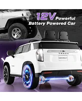 Gymax 12V Kids Ride On Car Chevrolet Tahoe Electric Truck Suv Remote w/ Light & Music