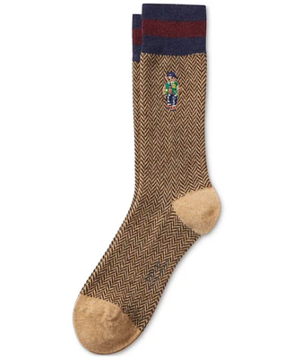 Polo Ralph Lauren Men's Herringbone American Heritage Bear Socks