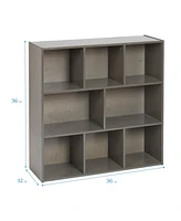 ECR4Kids Streamline 8-Compartment Storage Cabinet, 36in, Grey Wash