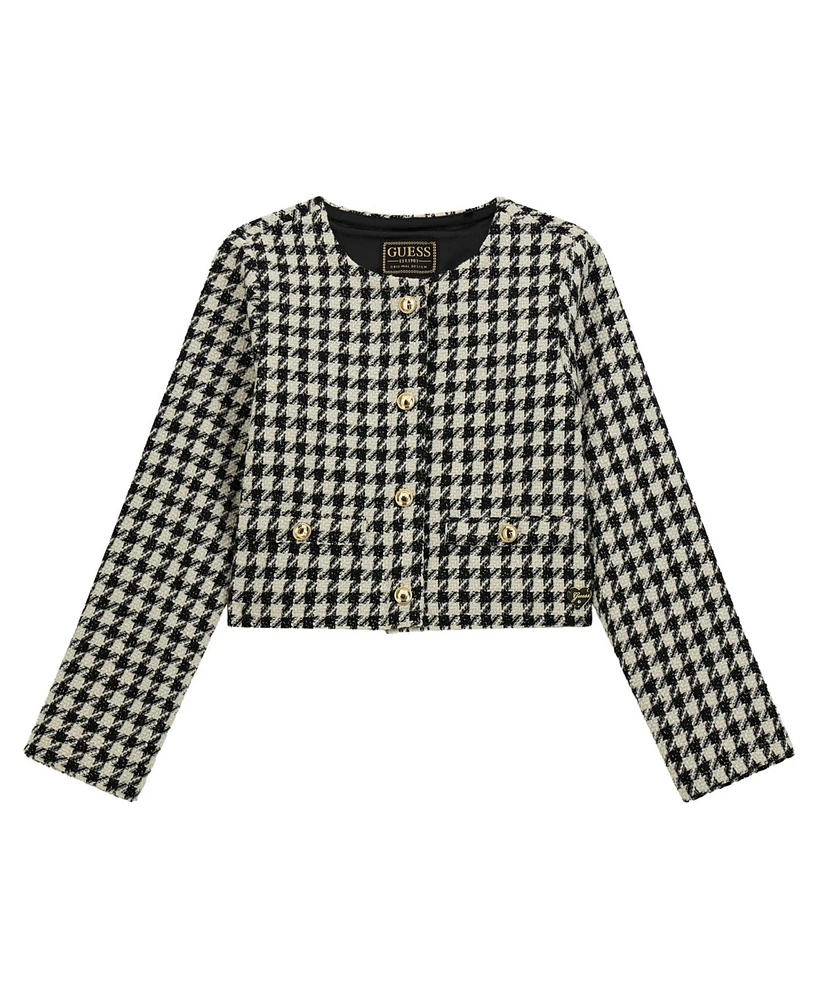 Guess Big Girls Long Sleeve Pied de Poule Blazer