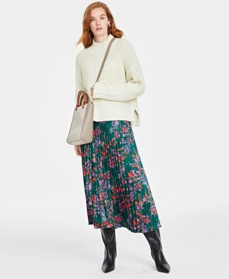 On 34th Womens Mock Neck Sweater Colorblock Crossbody Midi Skirt Stovepipe Boots Created For Macys