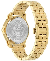 Versace Men's Swiss Gold Ion Plated Stainless Steel Bracelet Watch 43mm