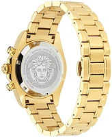 Versace Men's Swiss Chronograph Gold Ion Plated Stainless Steel Bracelet Watch 44mm