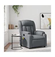 Massage Recliner Chair Gray Faux Leather