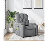 Massage Recliner Chair Light Gray Fabric