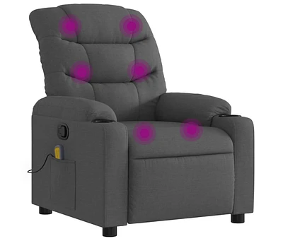 vidaXL Massage Recliner Chair Dark Gray Fabric