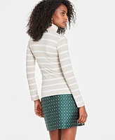 On 34th Women's Every Day Stripe Jersey Turtleneck, Created for Macy's