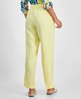 Charter Club Women's 100% Linen Drawstring-Waist Pants, Created for Macy's