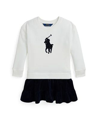 Polo Ralph Lauren Toddler And Little Girls Big Pony Corduroy Skirt Fleece Dress