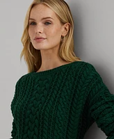 Lauren Ralph Lauren Women's Cable-Knit Cotton-Blend Sweater