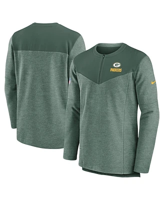 Nike Men's Green Green Bay Packers Sideline Lockup Performance Quarter-Zip Top