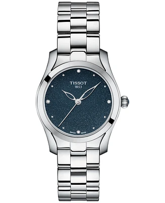 Tissot Women's Swiss T-Wave Diamond Accent Stainless Steel Bracelet Watch 30mm