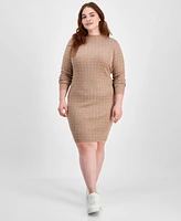 Madden Girl Trendy Plus Size Rhinestone-Detail Long-Sleeve Dress