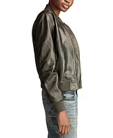 Lucky Brand Women's Liana Leather Long-Sleeve Bomber Jacket