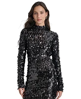 Dkny Jeans Women's Sequin & Paillette Embellished Long-Sleeve Top