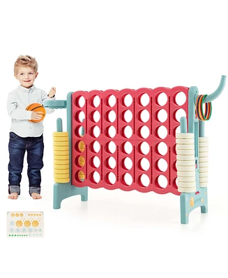 Costway Jumbo 4-to-Score 4 A Row Giant Game Set with Stickers for Kids Adults