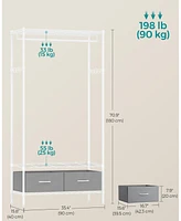 Slickblue Clothes Rack with Mesh Shelf & Drawers for Organized Storage