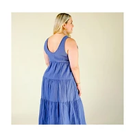 Poplinen Plus Size Teresa Tiered Tank Dress