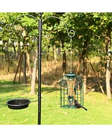 Sugift Squirrel-proof Caged Tube Wild Bird Feeder Outdoor Metal Seed Guard Deterrent