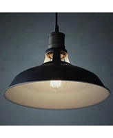 Moose Industrial Black Barn Pendant Light - 1-Light Loft Fixture