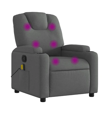 vidaXL Massage Recliner Chair Light Gray Fabric