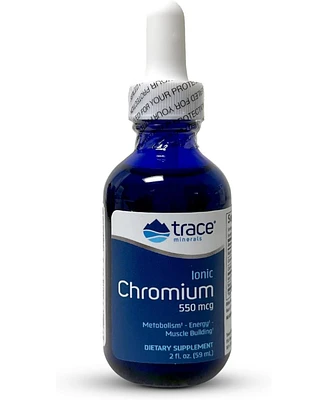 Trace Minerals Liquid Ionic Chromium | 550 mcg Supports Normal Brain Function | Non