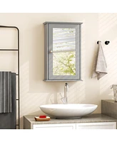 Sugift Bathroom Wall Cabinet with Single Mirror Door