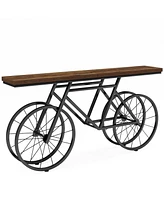 Tribesigns 70.9-Inch Extra Long Console Table, Narrow Sofa Table with Bicycle Metal Base, Modern Industrial Entryway Table Behind Couch Table for Livi