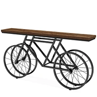 Tribesigns 70.9-Inch Extra Long Console Table, Narrow Sofa Table with Bicycle Metal Base, Modern Industrial Entryway Table Behind Couch Table for Livi