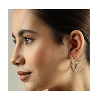 Sohi Women's Chunky Bling Hoop Earrings