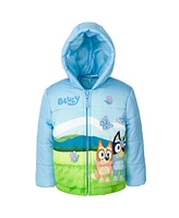 Bluey Toddler Girls Zip Up Puffer Jacket to (2T - 7-8)