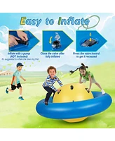 Costway 7.5 Ft Inflatable Dome Rocker Bouncer with 6 Handles Fun Outdoor Game