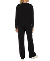 Three Dots Women's Bexley Chest-Pocket Long-Sleeve Top