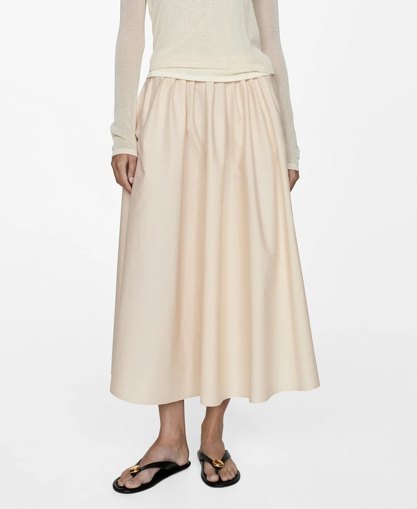 Mango Women's Pleated Midi Skirt