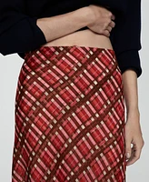 Mango Women's Checked Long Skirt