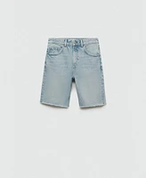 Mango Women's Straight-Fit Denim Bermuda Shorts