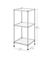 Slickblue 3-Tier Wire Bathroom Shelf with Hook Silver and Translucent