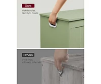 Slickblue Storage Chest, Bench, Entryway Bench with 2 Safety Hinges, Shoe Farmhouse Style