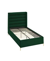 Inspired Home Kavion Velvet Platform Bed Full