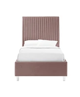 Inspired Home Catelyn Velvet Platform Bed Twin Xl size