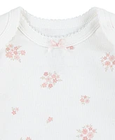 Huggies Baby Girls Organic Short Sleeve Bodysuits 3-Pack
