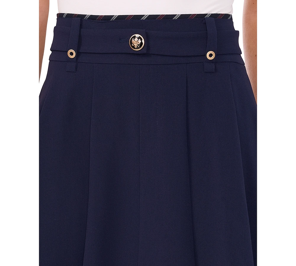 CeCe Women's Front Pleated Mini Skirt