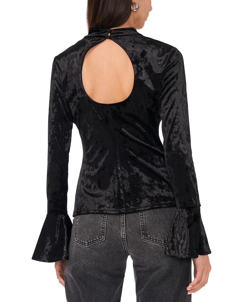 Parker Women's Velvet Cut-Out Back Bell-Sleeve Top