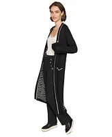 Karl Lagerfeld Paris Women's Logo Duster Cardigan Sweater