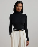 Lauren Ralph Lauren Metallic Ribbed Turtleneck Sweater